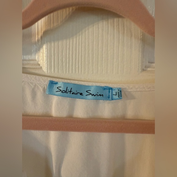 Ladies Elegant White Solitaire Swin  Lace Swim Cover-Up - Picture 8 of 12